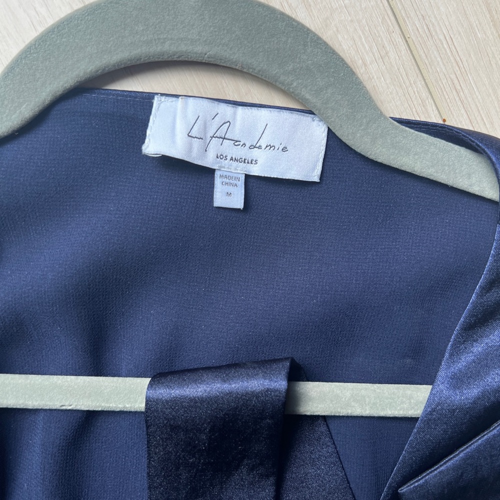 Navy mini wrap dress - Picture 2 of 5